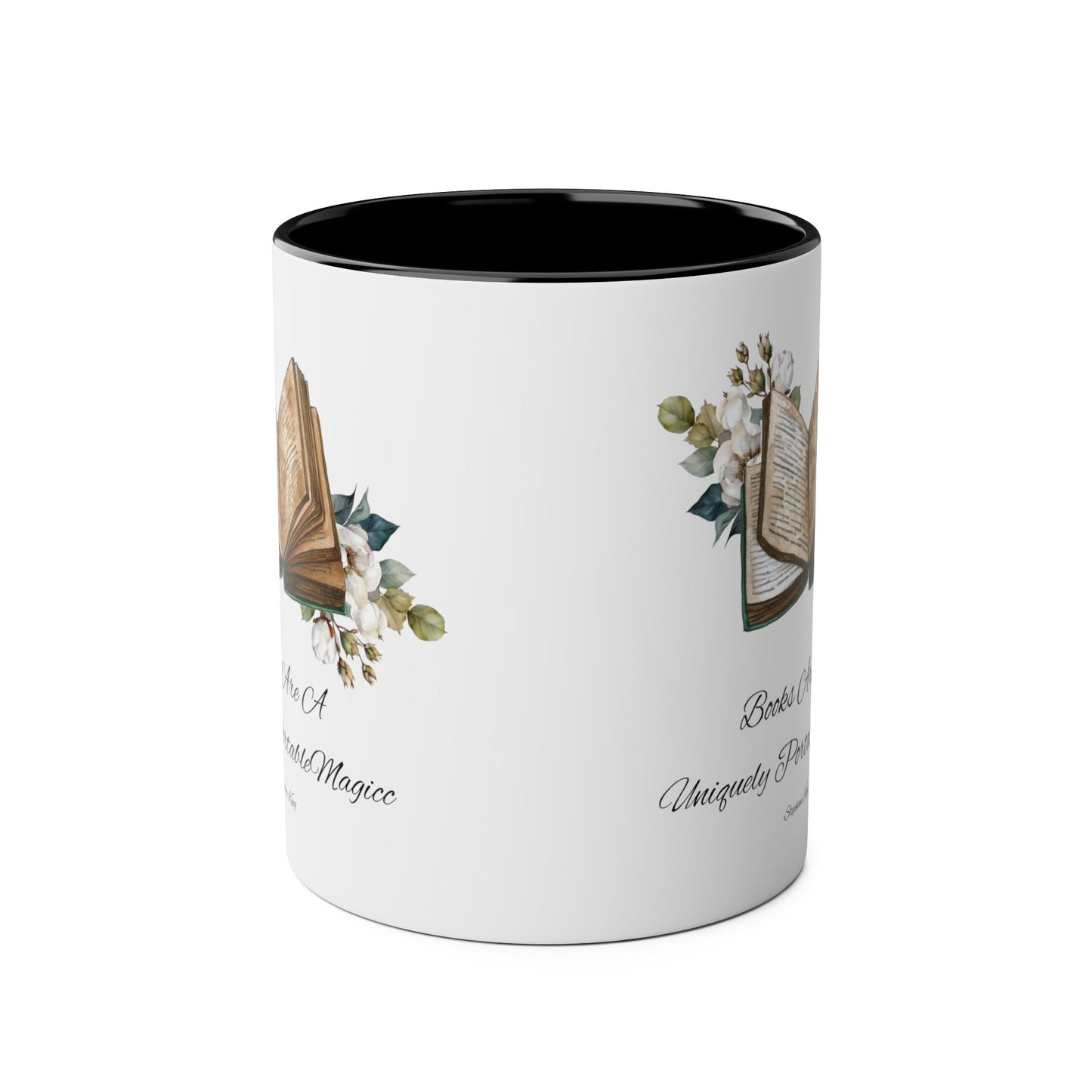 Two-Tone Coffee Mugs, 11oz "books are a uniquely portable form of magic."