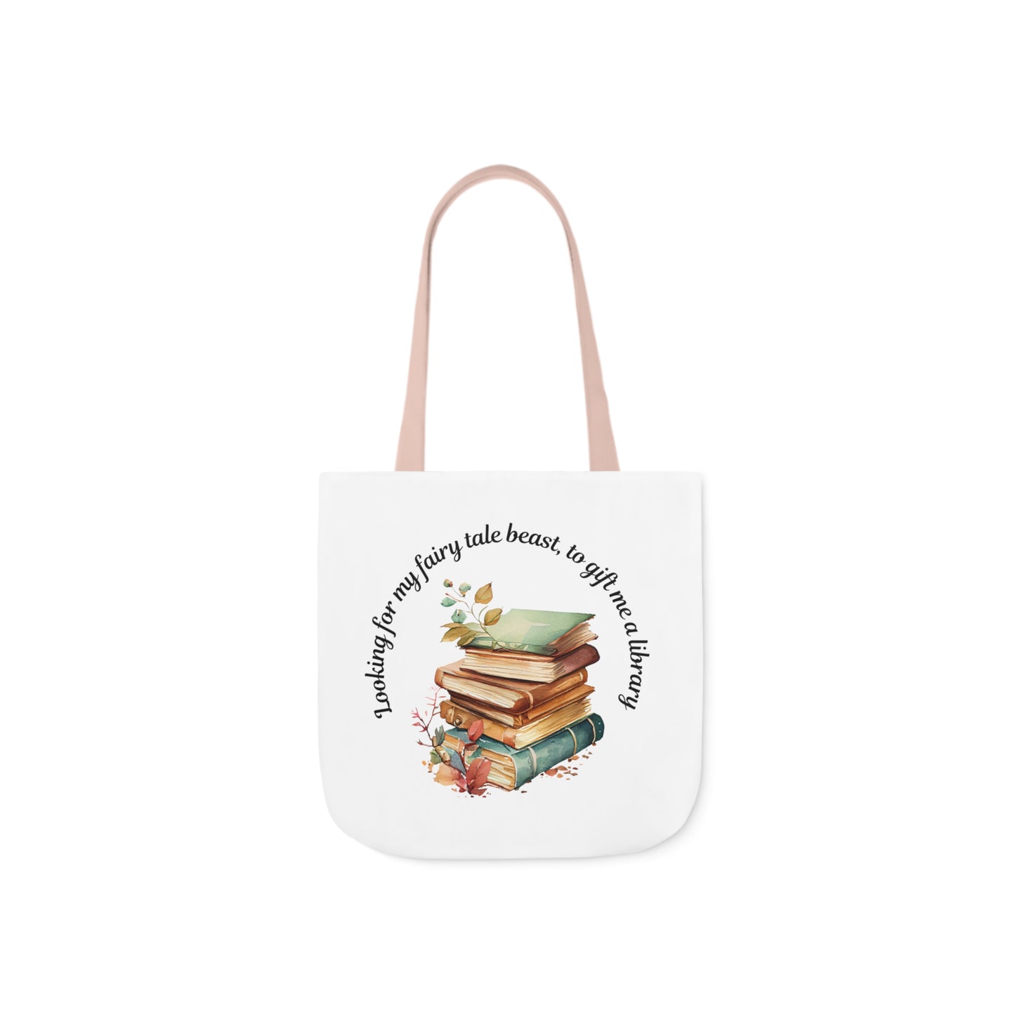 Canvas Tote Bag, 5-Color Straps "Looking for my fairy tale beast."