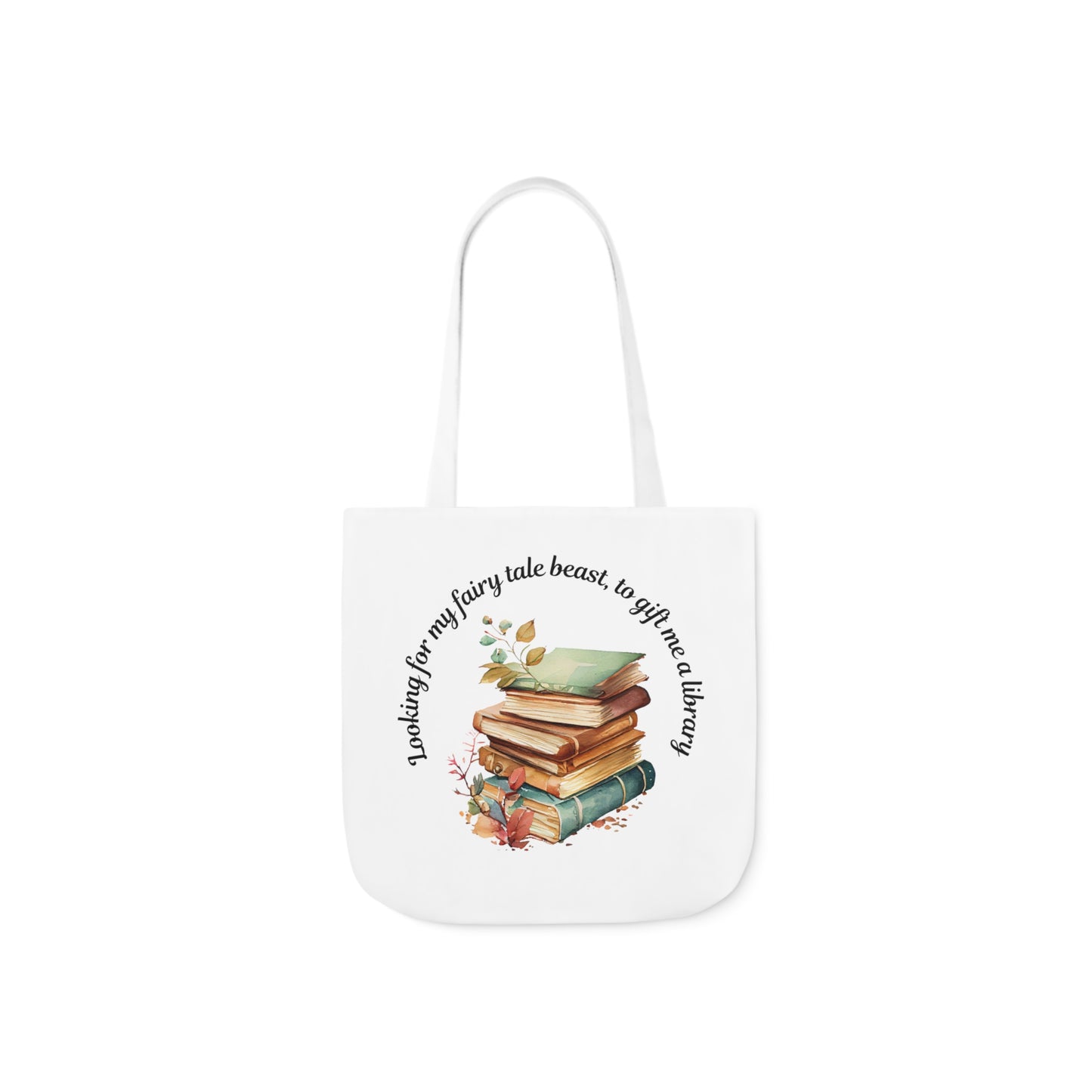 Canvas Tote Bag, 5-Color Straps "Looking for my fairy tale beast."