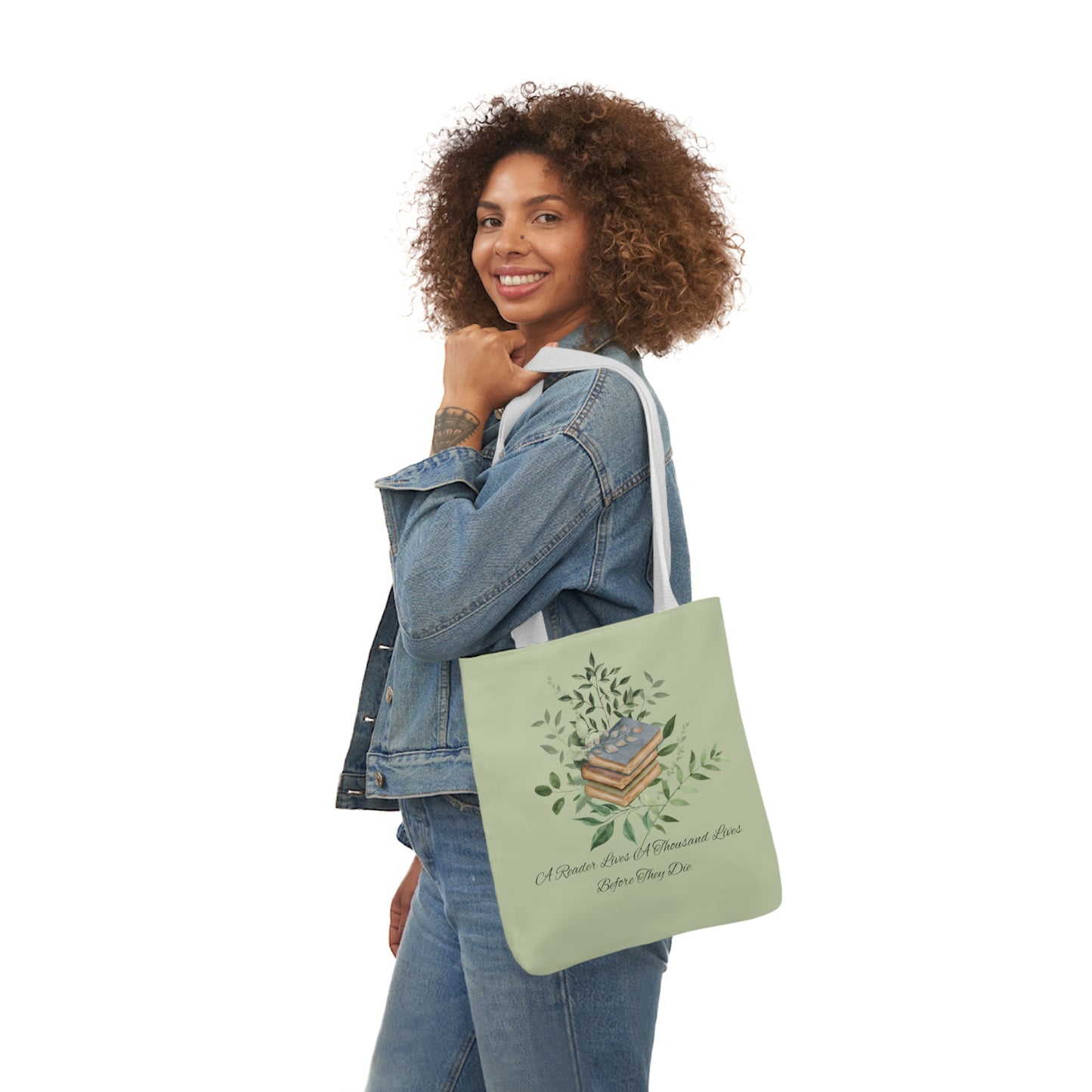 Canvas Tote Bag, 5-Color Straps "a reader lives a thousand lives."