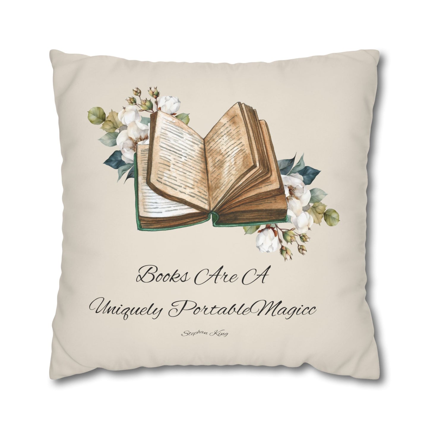 Square Poly Canvas Pillowcase "books are a uniquely transportable."