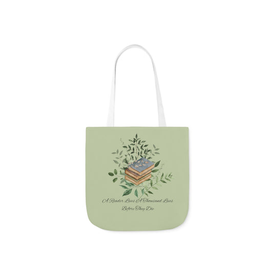 Canvas Tote Bag, 5-Color Straps "a reader lives a thousand lives."