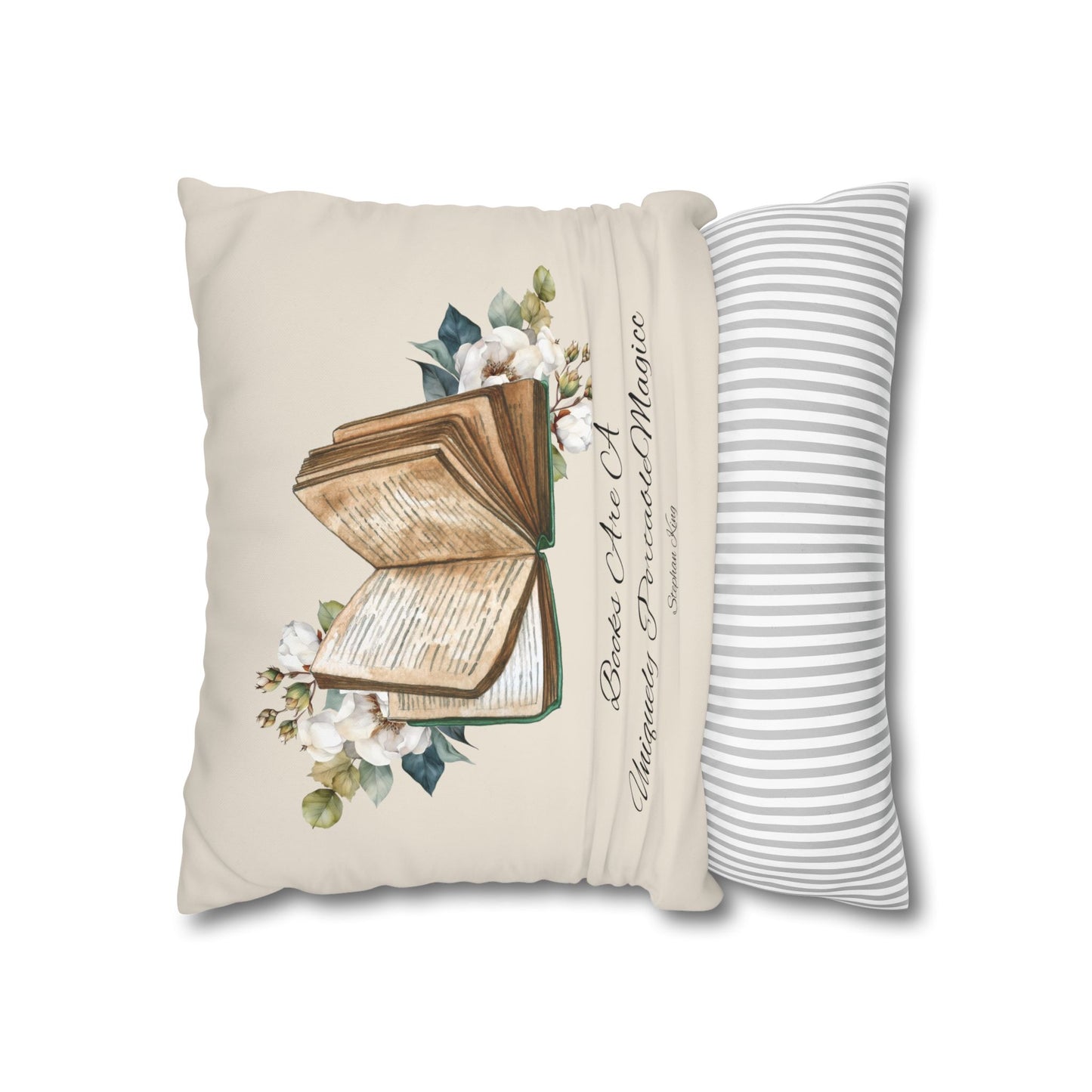 Square Poly Canvas Pillowcase "books are a uniquely transportable."