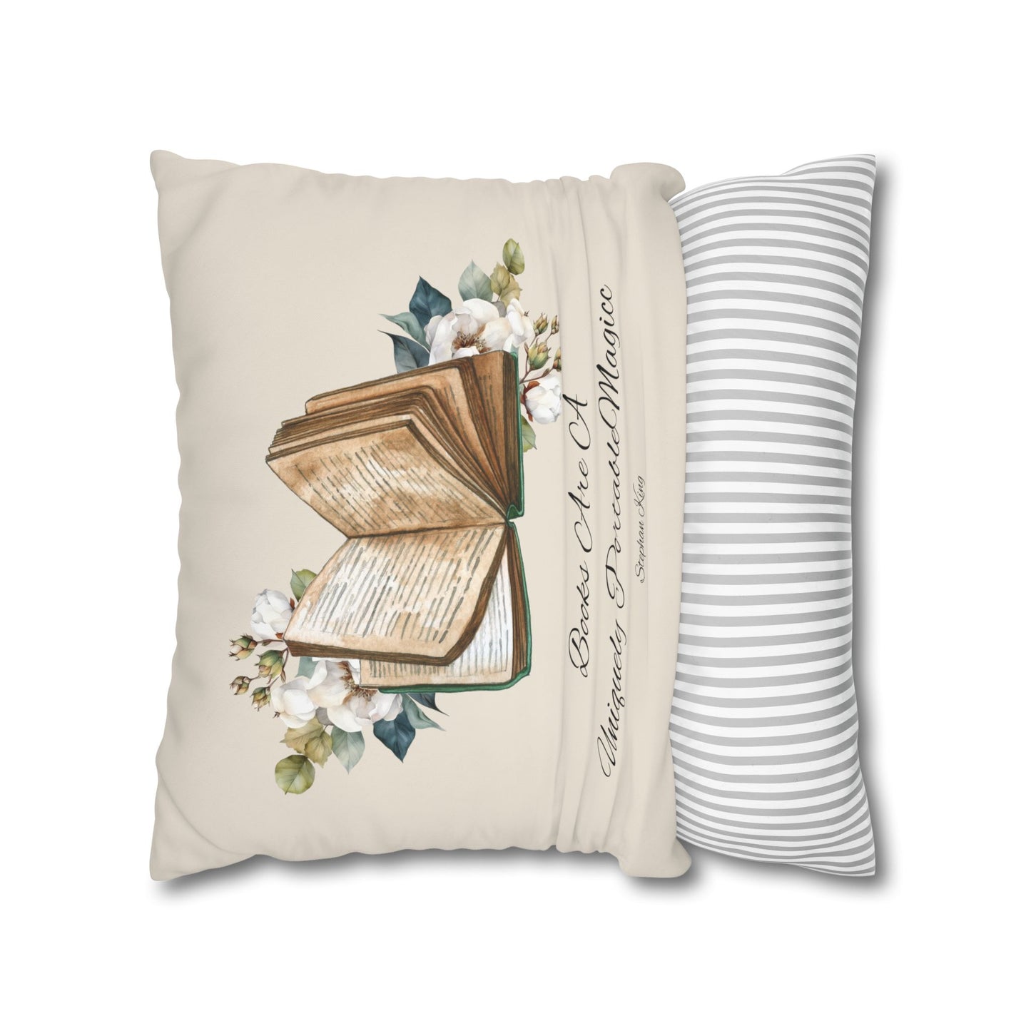 Square Poly Canvas Pillowcase "books are a uniquely transportable."