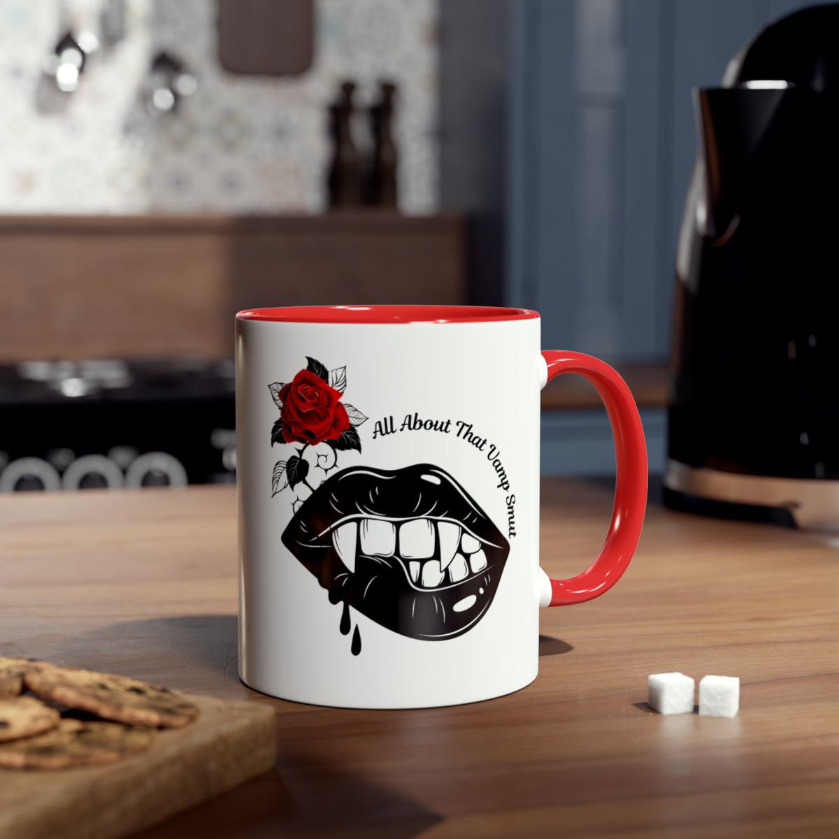 Two-Tone Coffee Mugs, 11oz "all about that vamp smut."